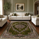 Isfahan Oosters Vloerkleed Klassiek Vintage Tapijt Groen