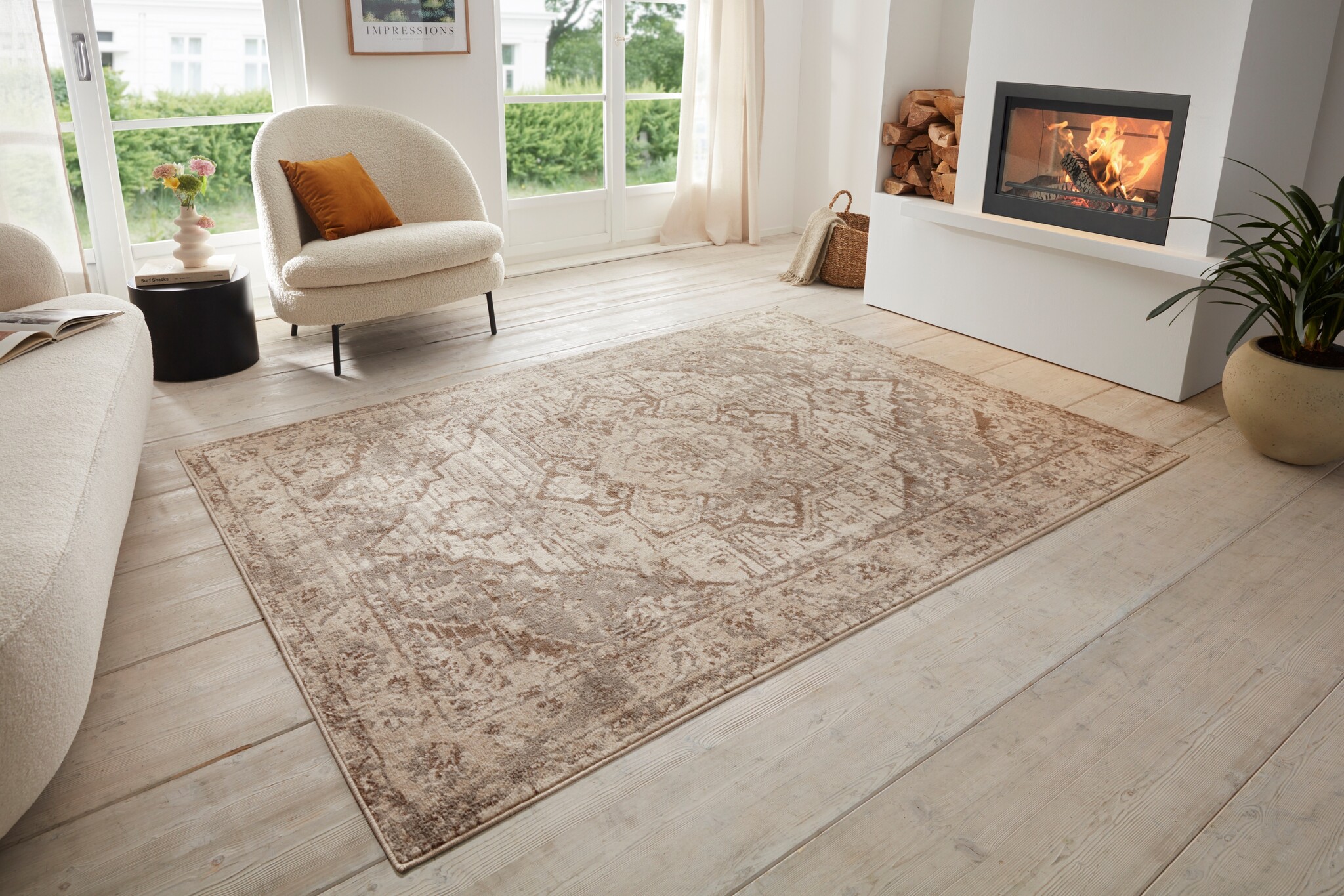 Vintage Vloerkleed Sand Beige Bruin