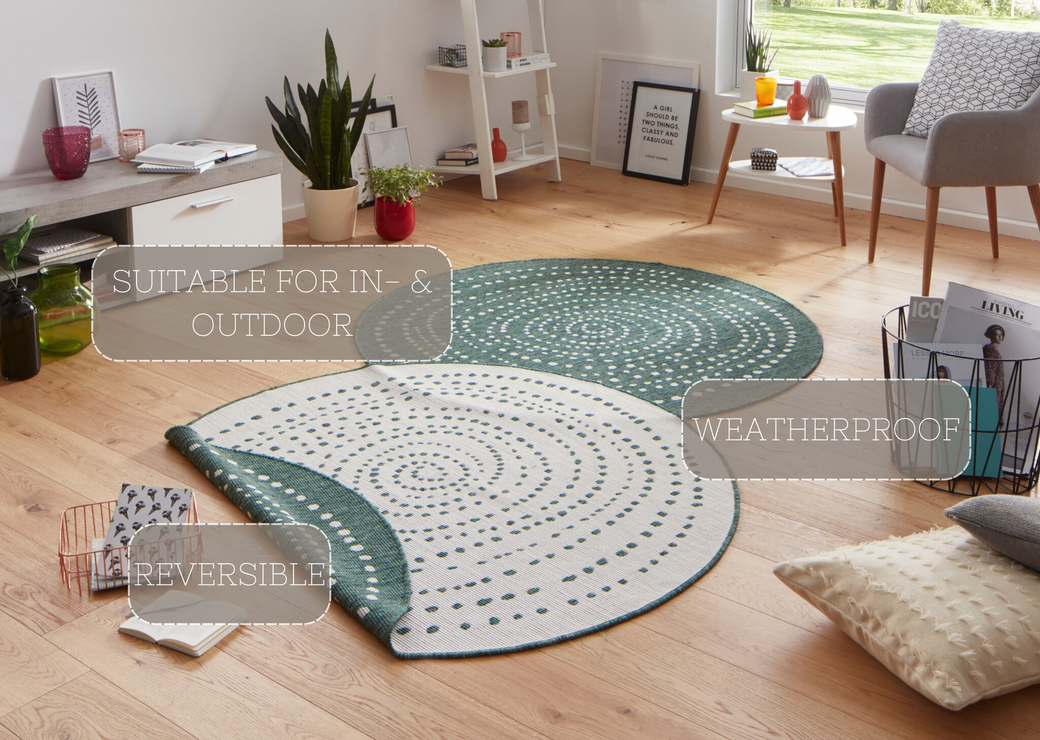 Buitenkleed Bali Groen Creme