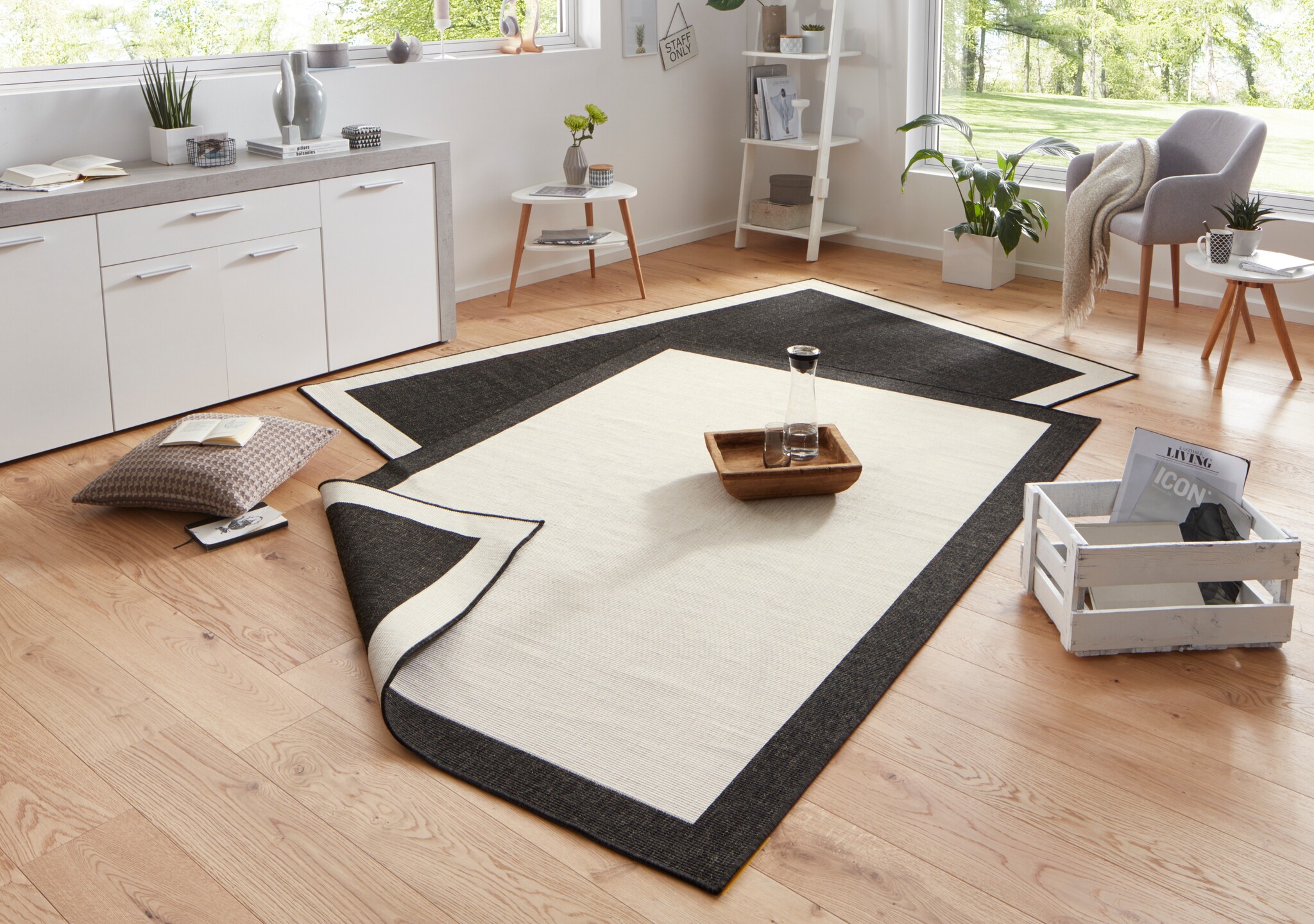 Buitenkleed Panama Zwart Wit