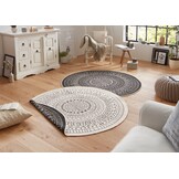 Buitenkleed Porto Rond Zwart Creme