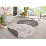 Buitenkleed Porto Rond Zwart Creme