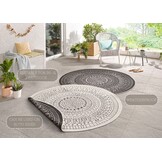 Buitenkleed Porto Rond Zwart Creme