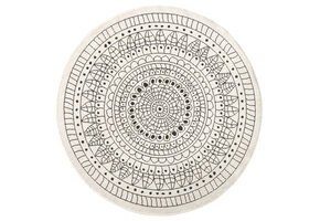 Buitenkleed Porto Rond Zwart Creme