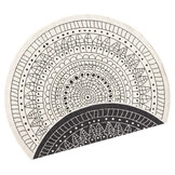 Buitenkleed Porto Rond Zwart Creme