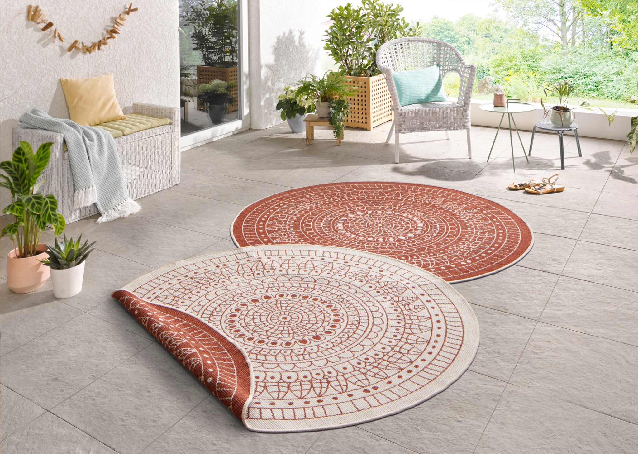 Buitenkleed Porto Rond Terra Creme