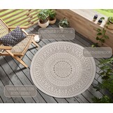 Buitenkleed Porto Rond Linnen Beige