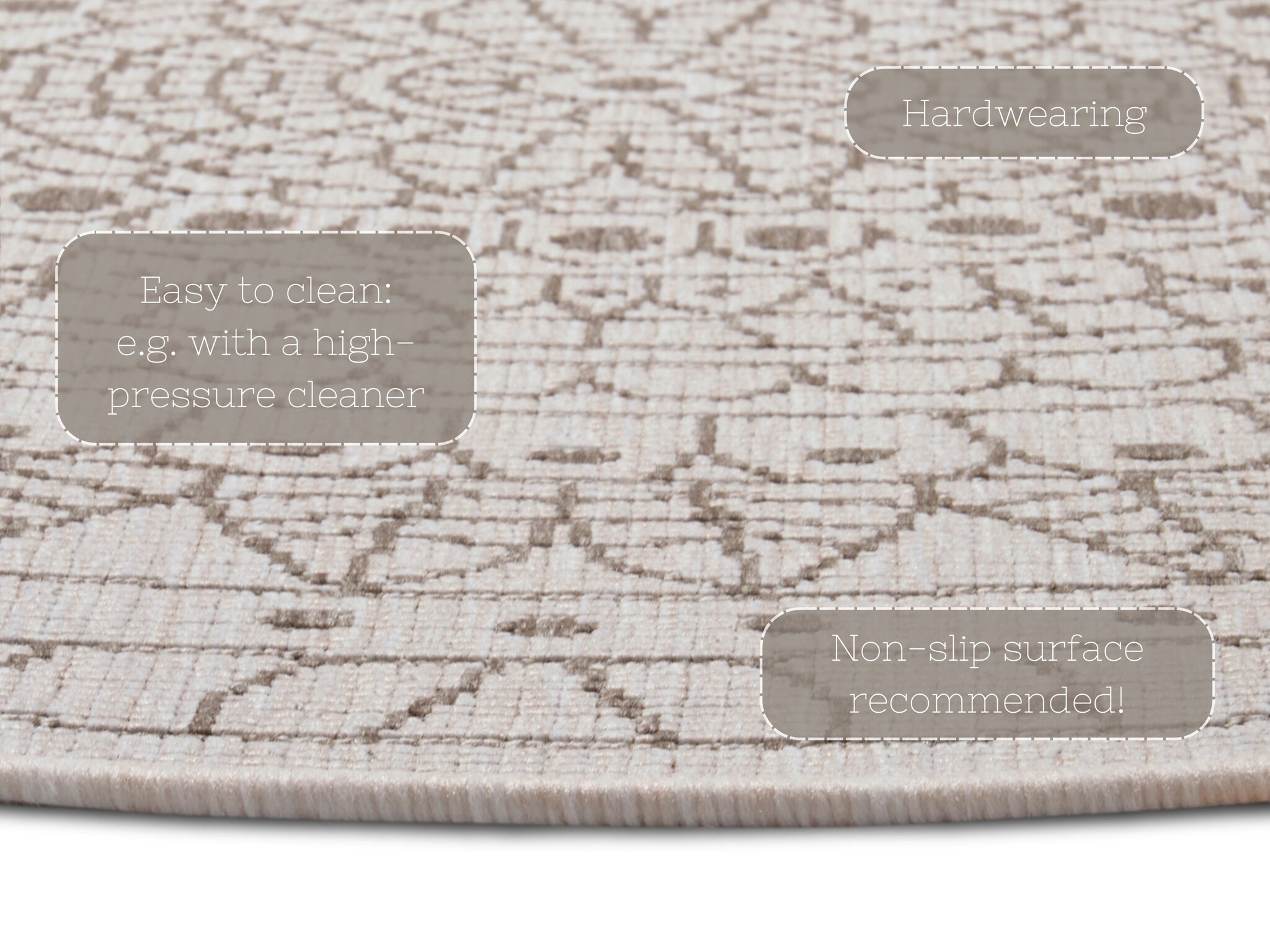 Buitenkleed Porto Rond Linnen Beige
