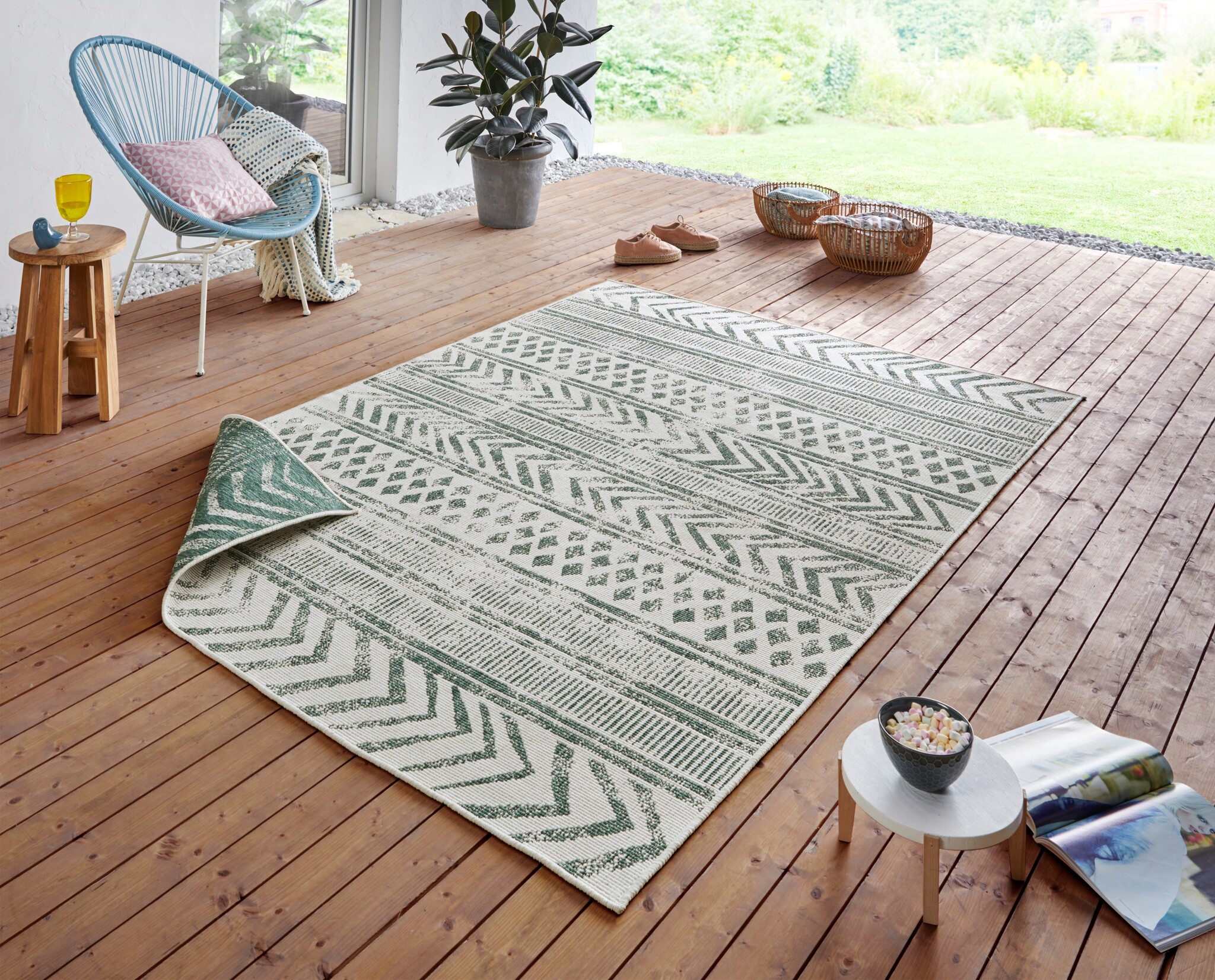 Buitenkleed Biri Groen Creme