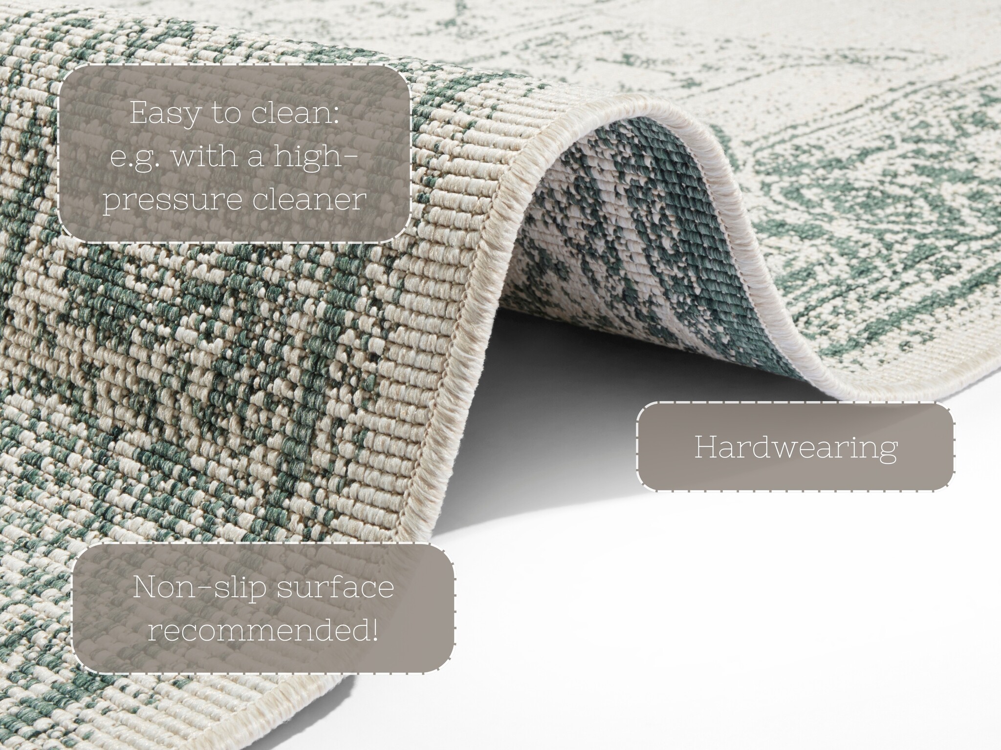 Buitenkleed Vintage Borbon Groen Creme