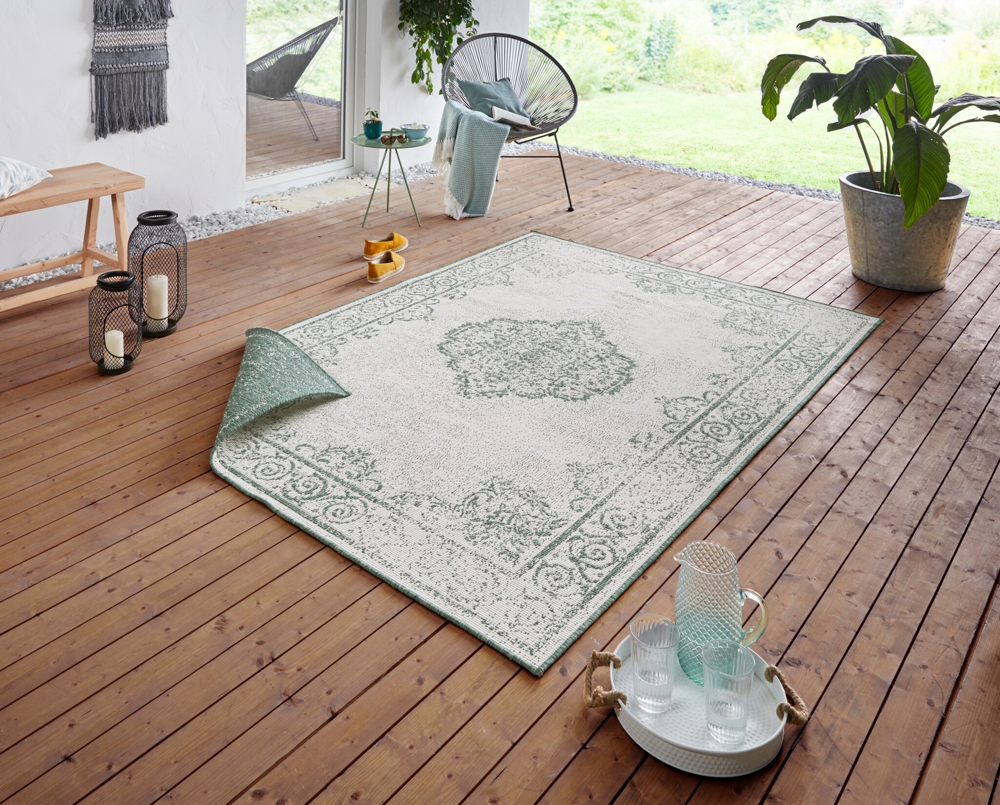 Buitenkleed Vintage Cebu Groen Creme