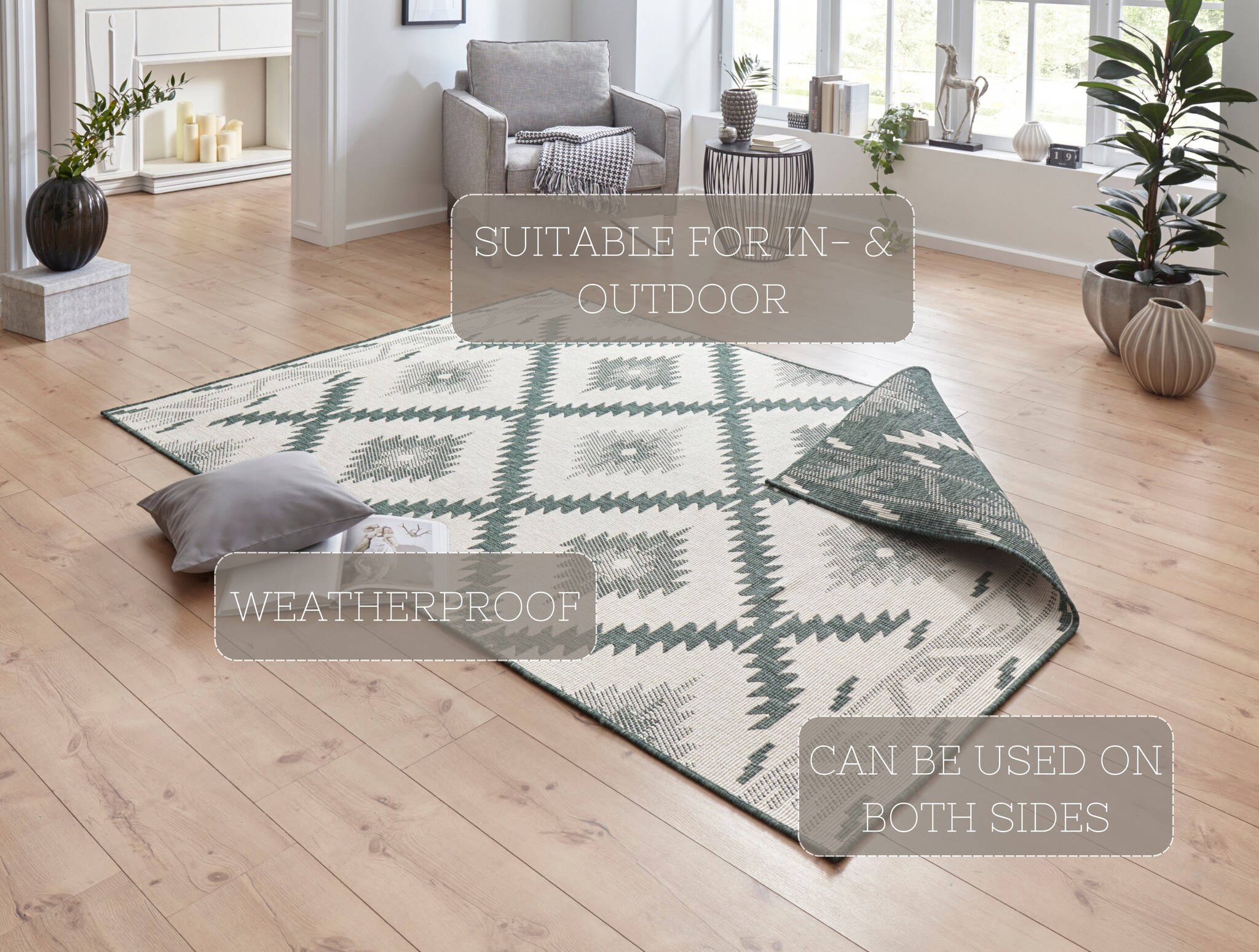 Buitenkleed Malibu Groen Wit