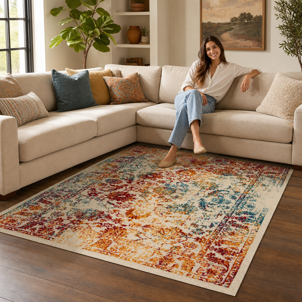 Vintage Van Gogh Vloerkleed Multi Laagpolig