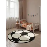 Hanse Home Rond Design Velours Voetbal Vloerkleed