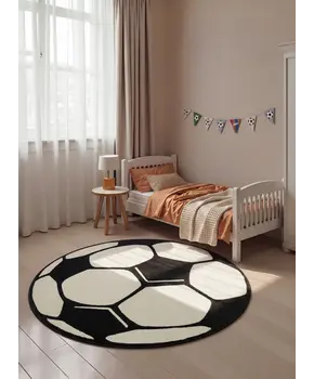 Hanse Home Rond Design Velours Voetbal Vloerkleed