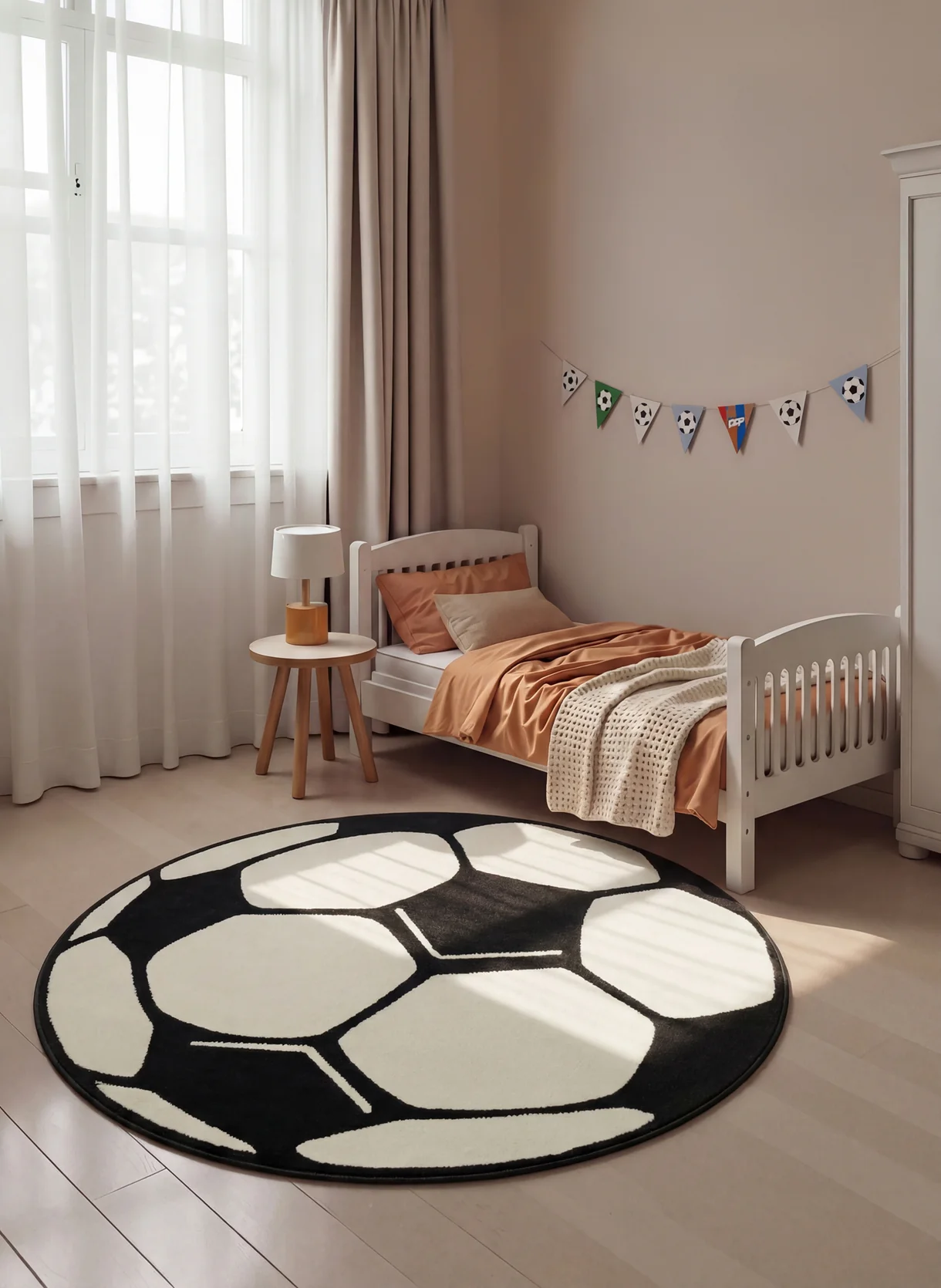 Hanse Home Rond Design Velours Voetbal Vloerkleed