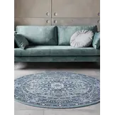 Rond Oosters Vloerkleed Skazar Isfahan Blauw
