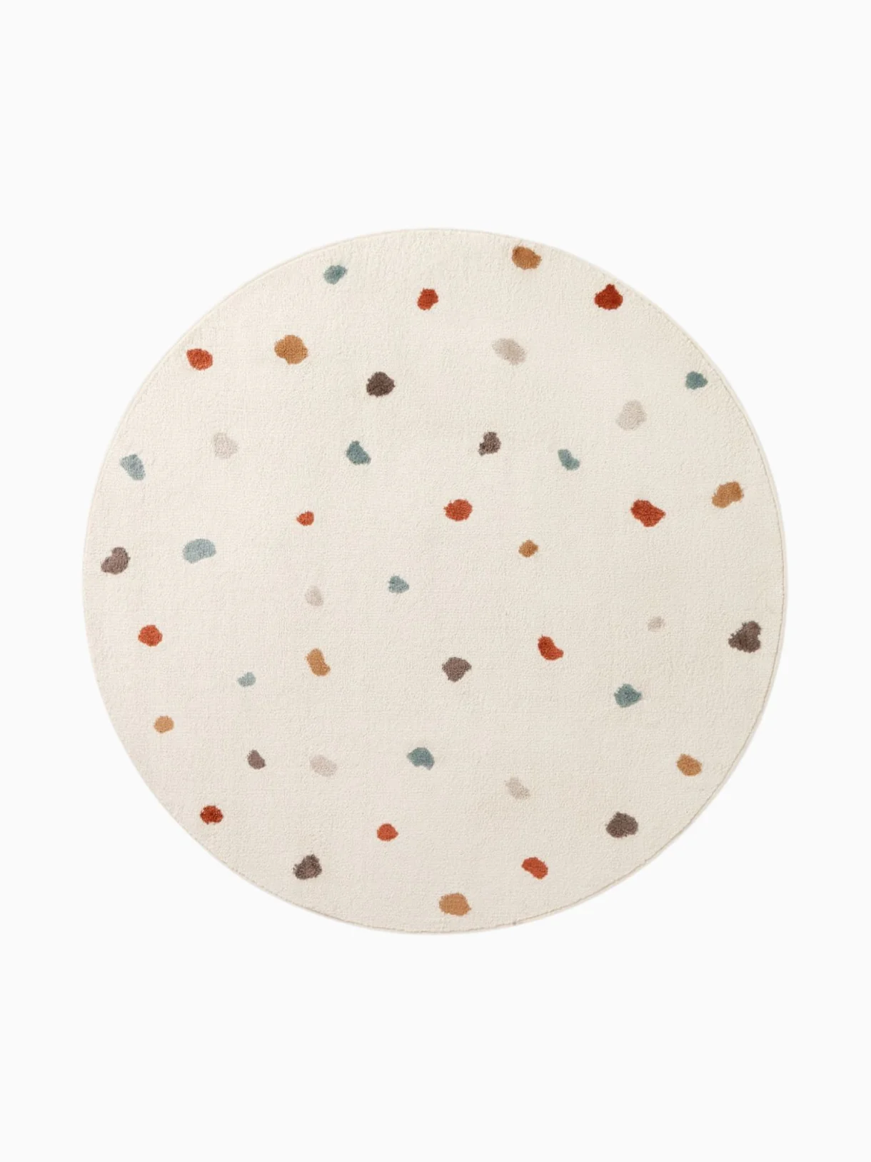 Kindervloerkleed Rond Funny Dots Creme Multikleur