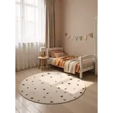 Kindervloerkleed Rond Funny Dots Creme Multikleur