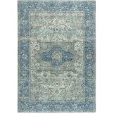 Vintage Vloerkleed Blue Oasis Blauw Groen Multi Wasbaar
