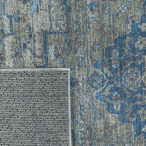 Vintage Vloerkleed Blue Oasis Blauw Groen Multi Wasbaar