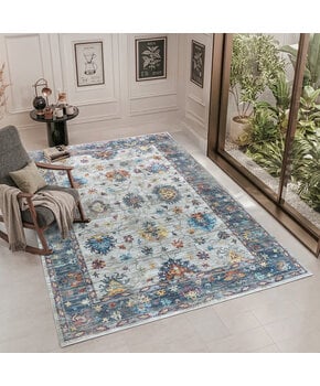 Vintage Vloerkleed Mystic Garden Creme Multi Wasbaar