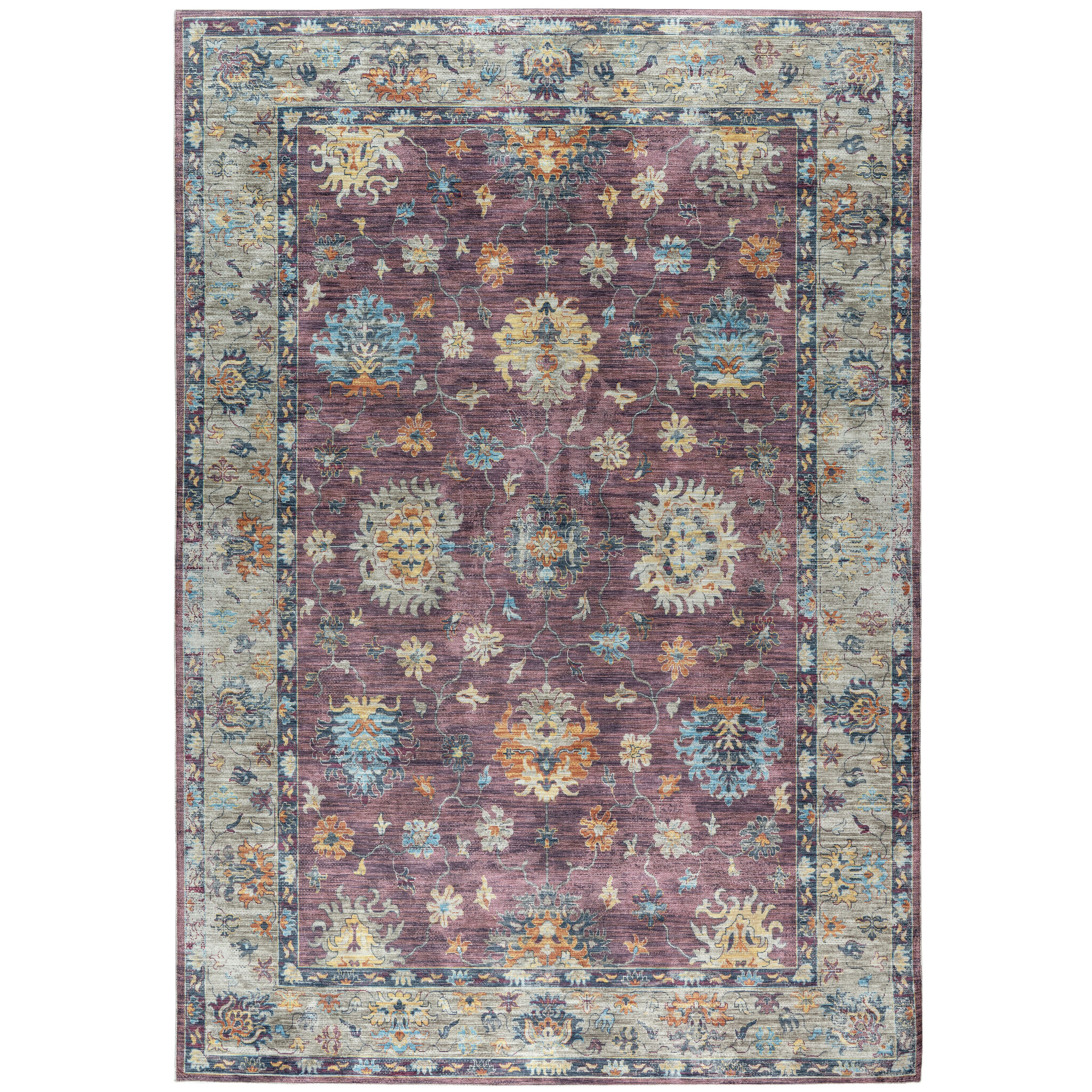 Vintage Vloerkleed Ruby Garden Roze Multi Wasbaar