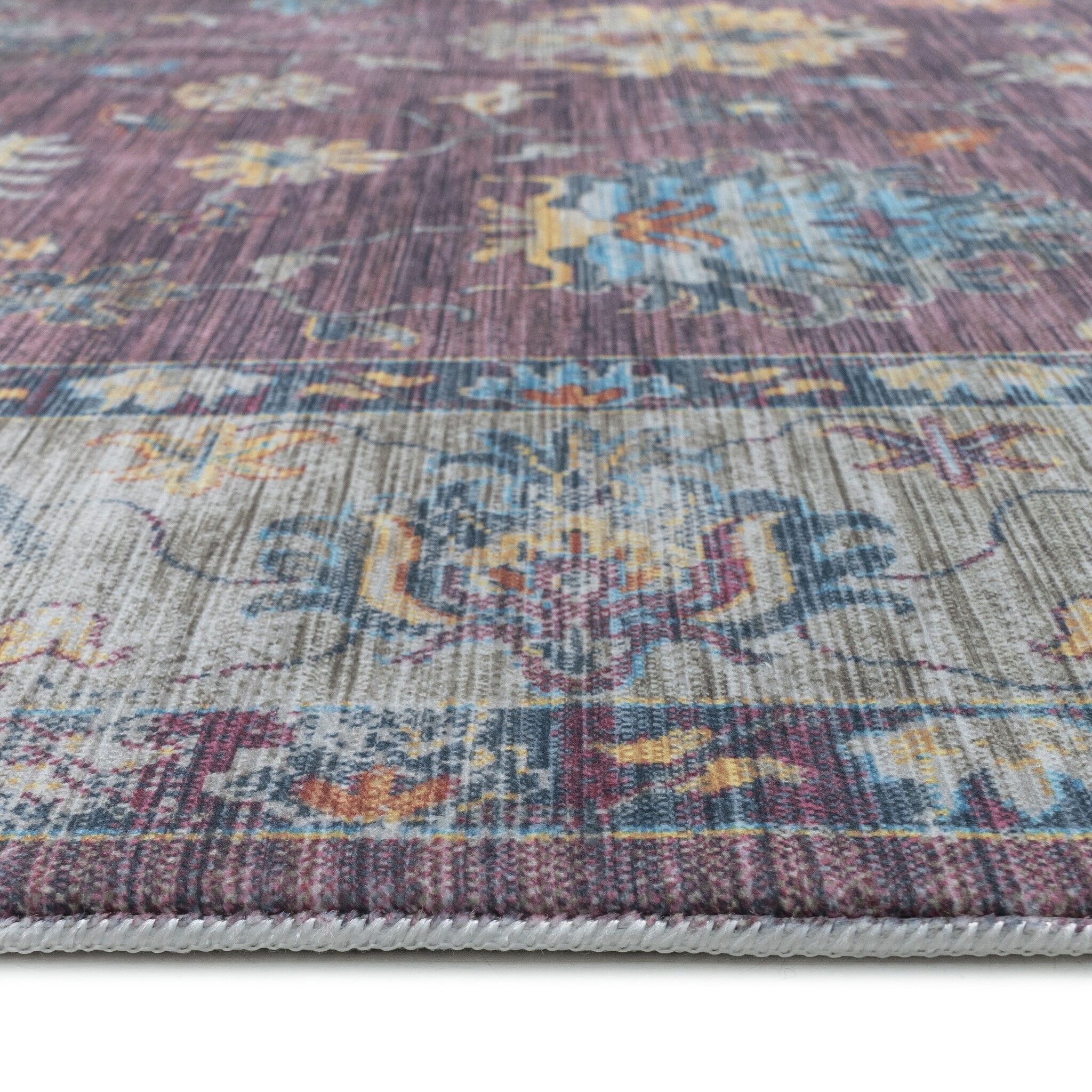 Vintage Vloerkleed Ruby Garden Roze Multi Wasbaar