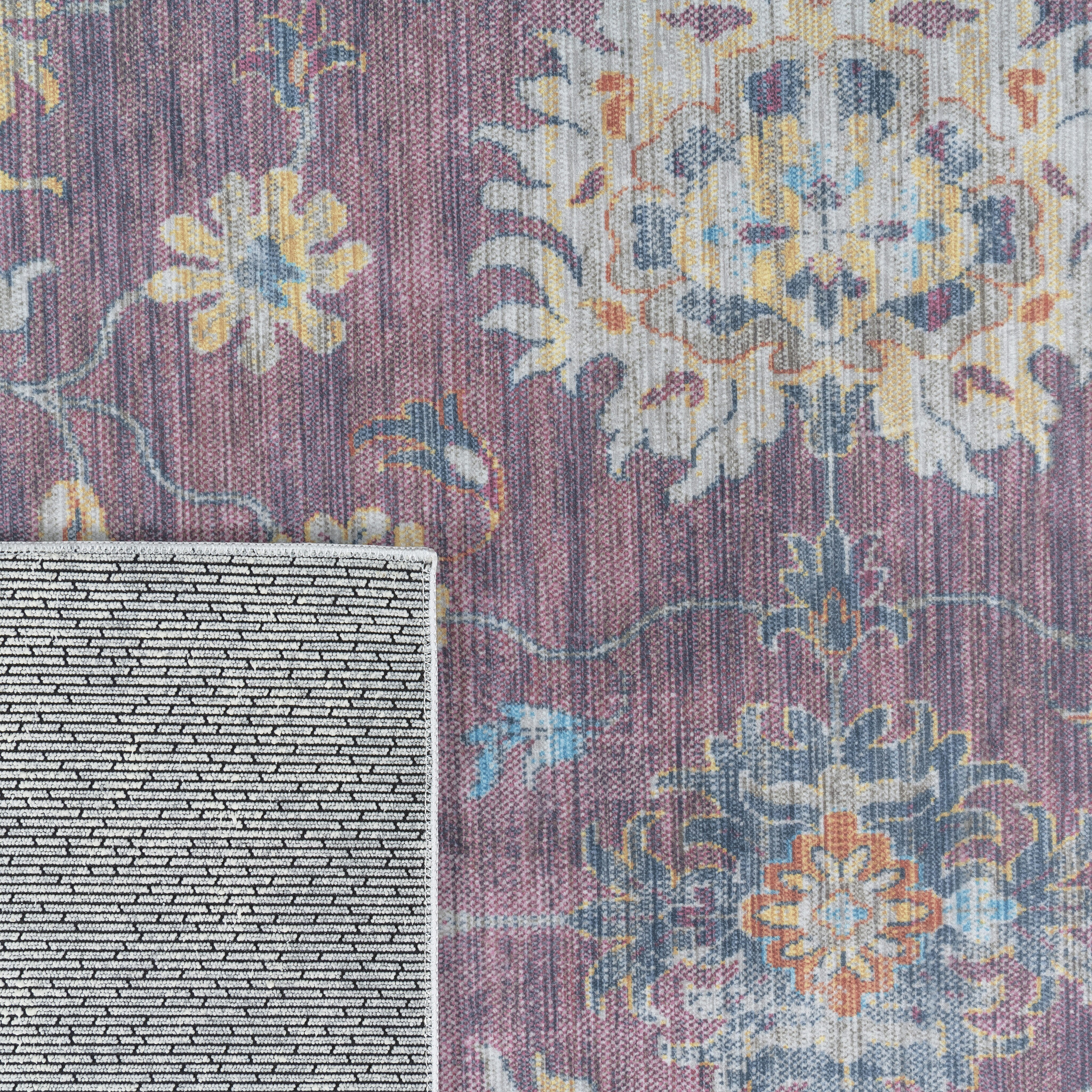 Vintage Vloerkleed Ruby Garden Roze Multi Wasbaar
