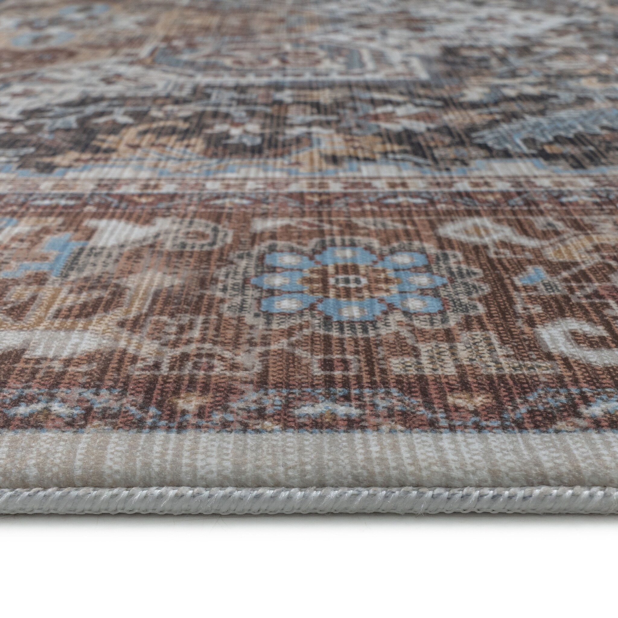 Vintage Vloerkleed Royal Medallion Bruin Terra Wasbaar