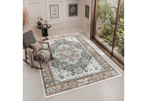 Vintage Vloerkleed Royal Medallion Bruin Terra Wasbaar