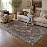 Vintage Vloerkleed Ruby Garden Roze Multi Wasbaar
