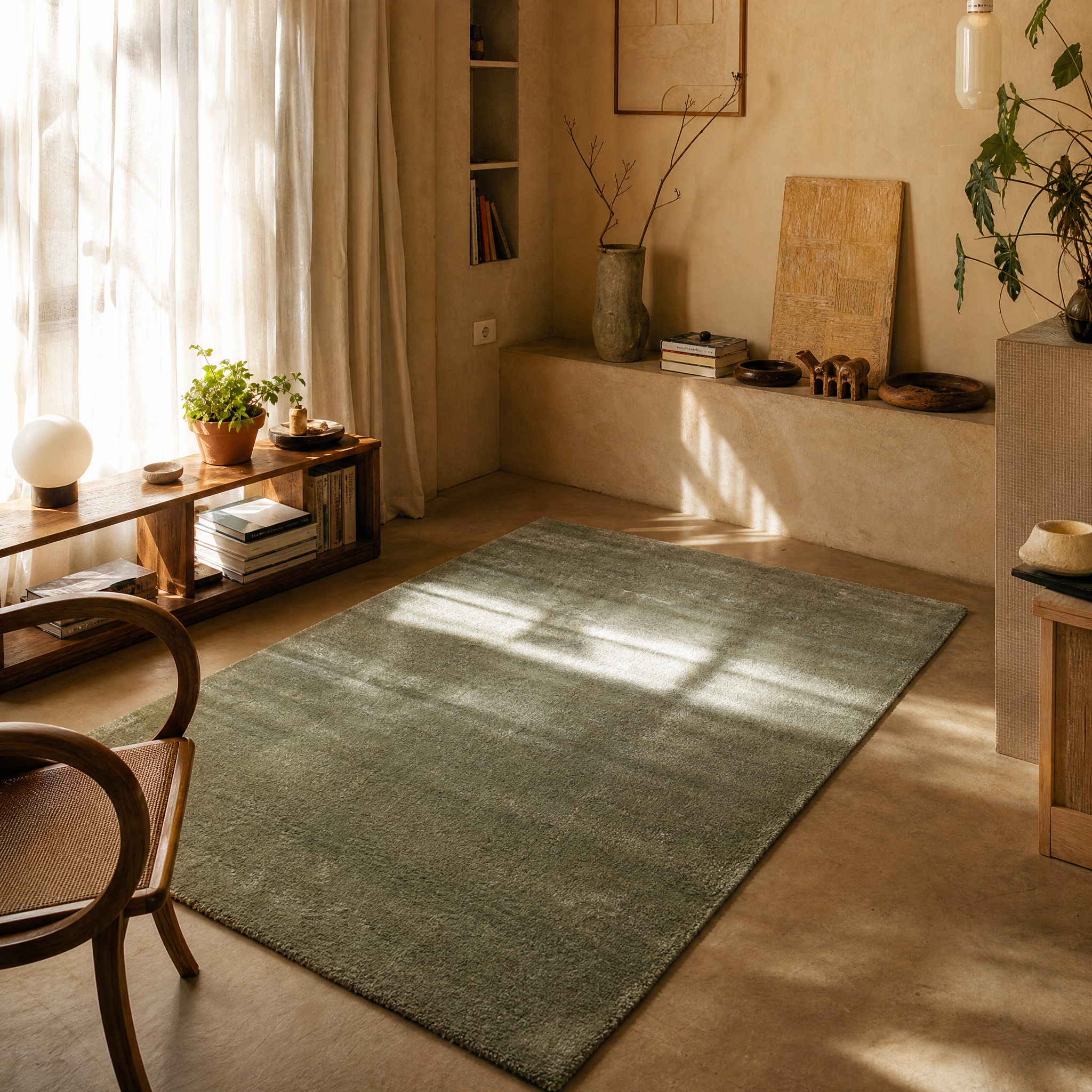 Comfy Premium - Luxe Effen Vloerkleed Wasbaar Uni Groen
