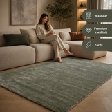 Comfy Premium - Luxe Effen Vloerkleed Wasbaar Uni Groen