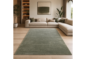 Comfy Premium - Luxe Effen Vloerkleed Wasbaar Uni Groen