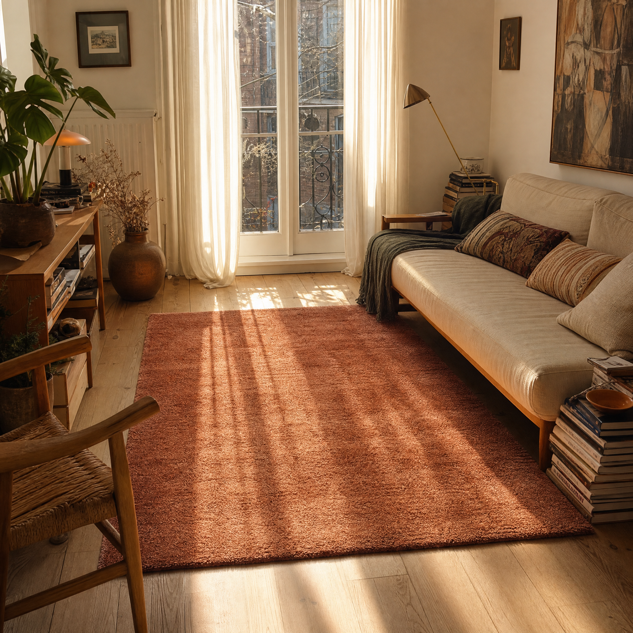 Comfy Premium - Luxe Effen Vloerkleed Wasbaar Uni Terra