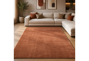 Comfy Premium - Luxe Effen Vloerkleed Wasbaar Uni Terra