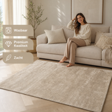 Comfy Premium - Luxe Effen Vloerkleed Wasbaar Uni Beige