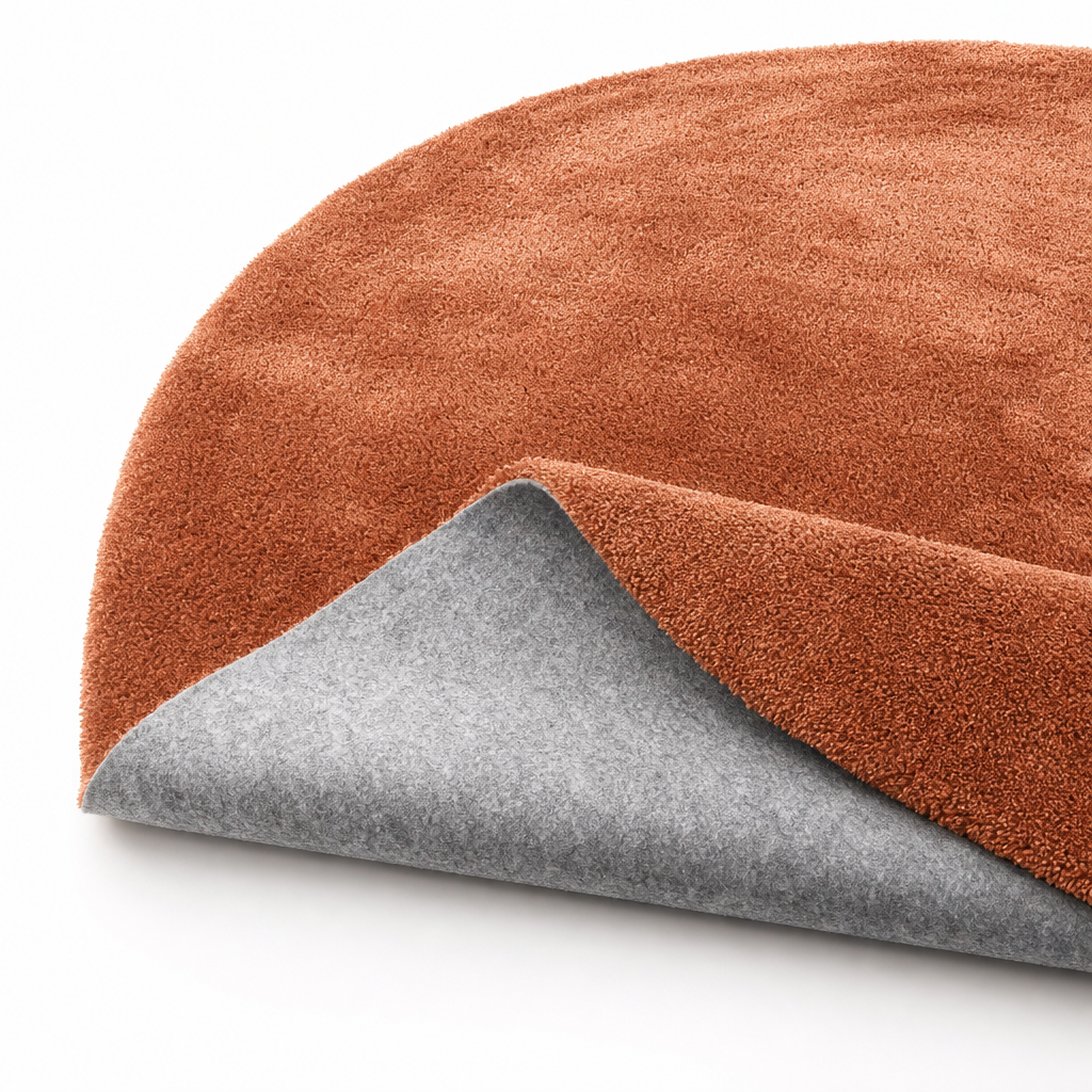Comfy Premium - Rond Luxe Effen Vloerkleed Wasbaar Uni Terra