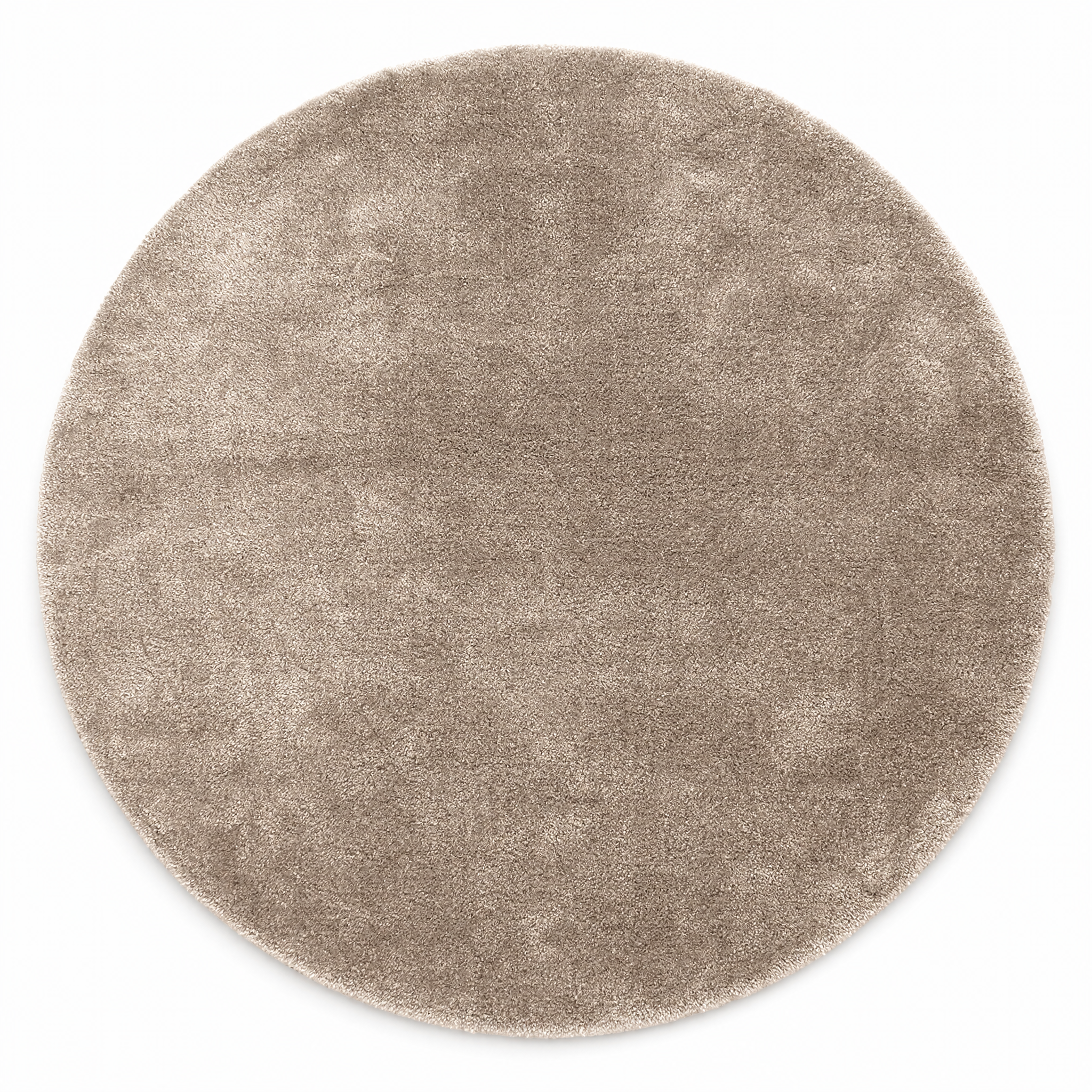Comfy Premium - Rond Luxe Effen Vloerkleed Wasbaar Uni Taupe