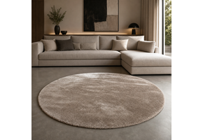 Comfy Premium - Rond Luxe Effen Vloerkleed Wasbaar Uni Beige