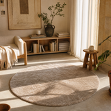Comfy Premium - Rond Luxe Effen Vloerkleed Wasbaar Uni Beige