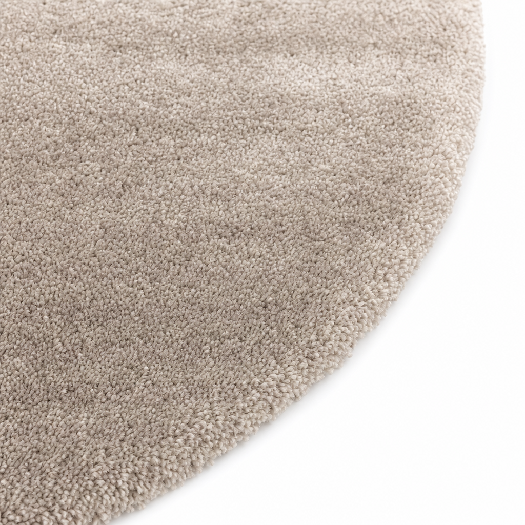 Comfy Premium - Rond Luxe Effen Vloerkleed Wasbaar Uni Beige