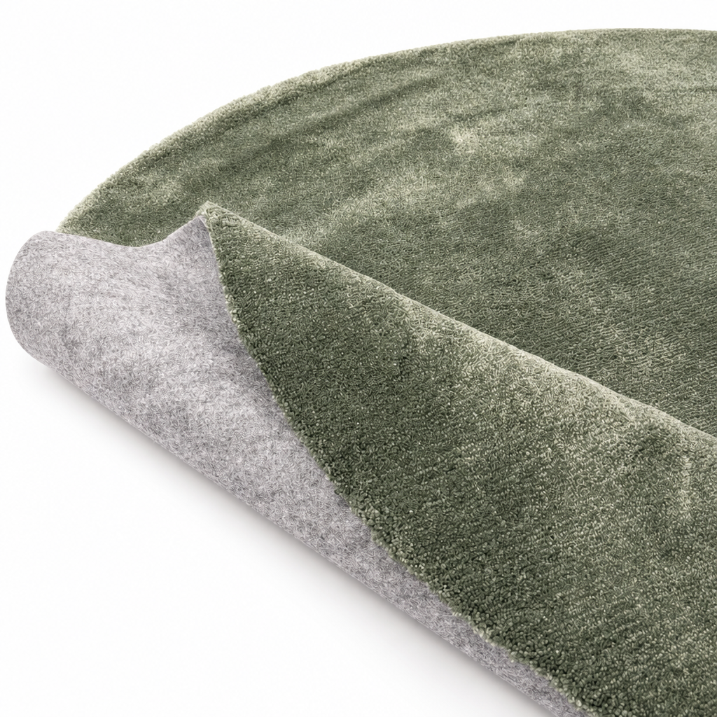 Comfy Premium - Rond Luxe Effen Vloerkleed Wasbaar Uni Groen