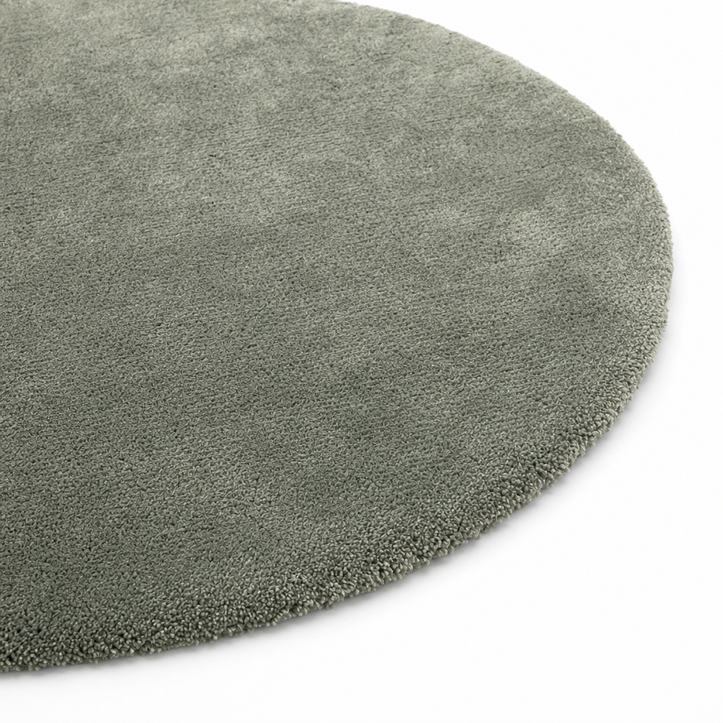 Comfy Premium - Rond Luxe Effen Vloerkleed Wasbaar Uni Groen