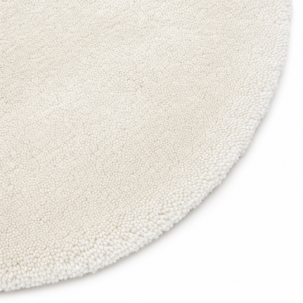 Comfy Premium - Rond Luxe Effen Vloerkleed Wasbaar Uni Creme