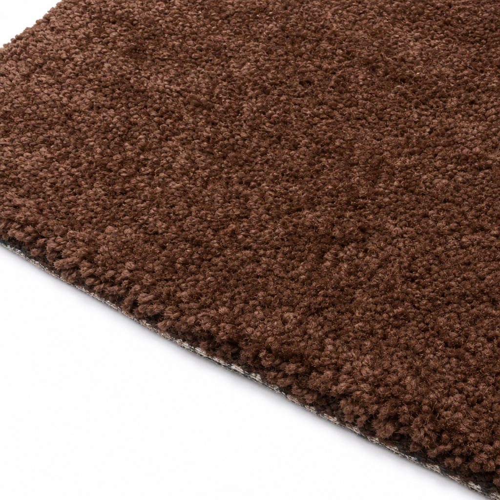 Comfy Premium - Rond Luxe Effen Vloerkleed Wasbaar Uni Bruin