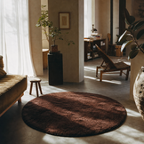 Comfy Premium - Rond Luxe Effen Vloerkleed Wasbaar Uni Bruin