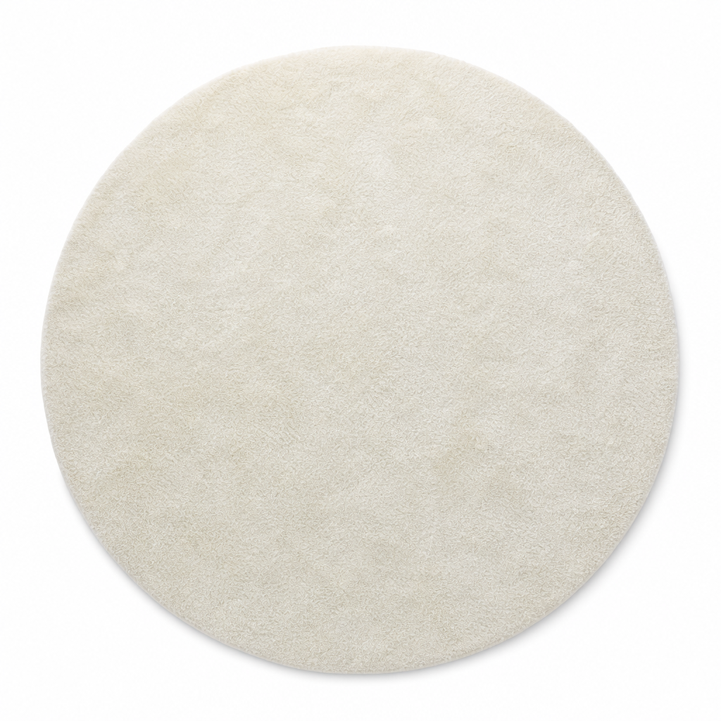 Comfy Soft - Rond Effen Vloerkleed Wasbaar Uni Creme