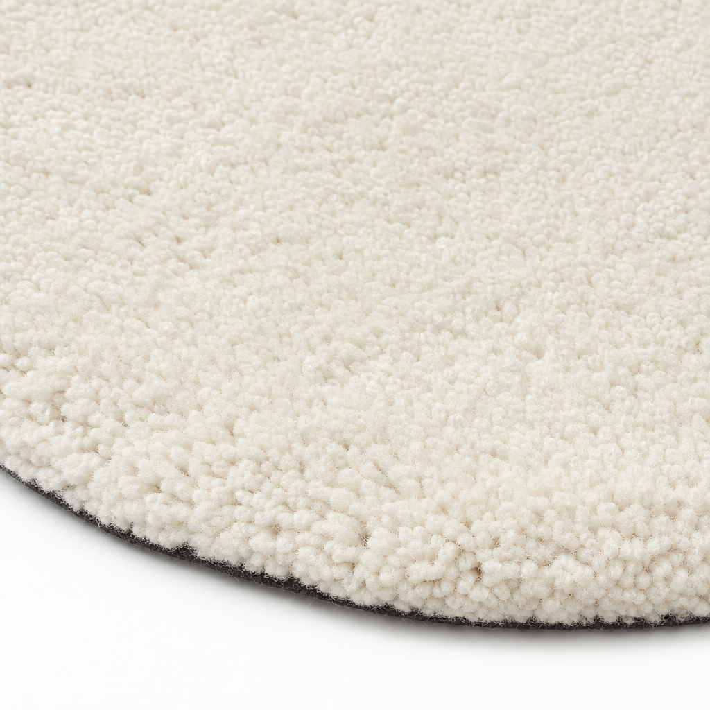 Comfy Soft - Rond Effen Vloerkleed Wasbaar Uni Creme